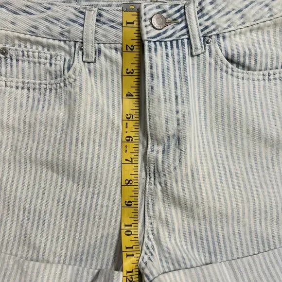BDG Urban Outfitters Blue Stripe High Waisted Denim Shorts 28 Preppy Coastal - Picture 4 of 9